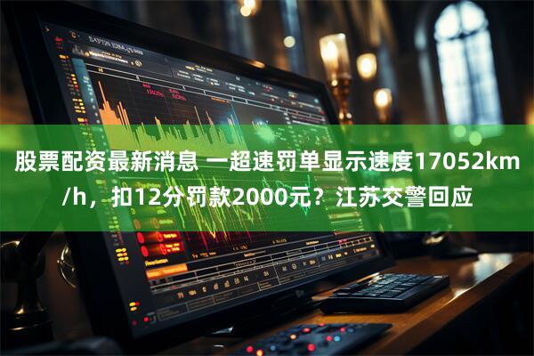 股票配资最新消息 一超速罚单显示速度17052km/h，扣12分罚款2000元？江苏交警回应